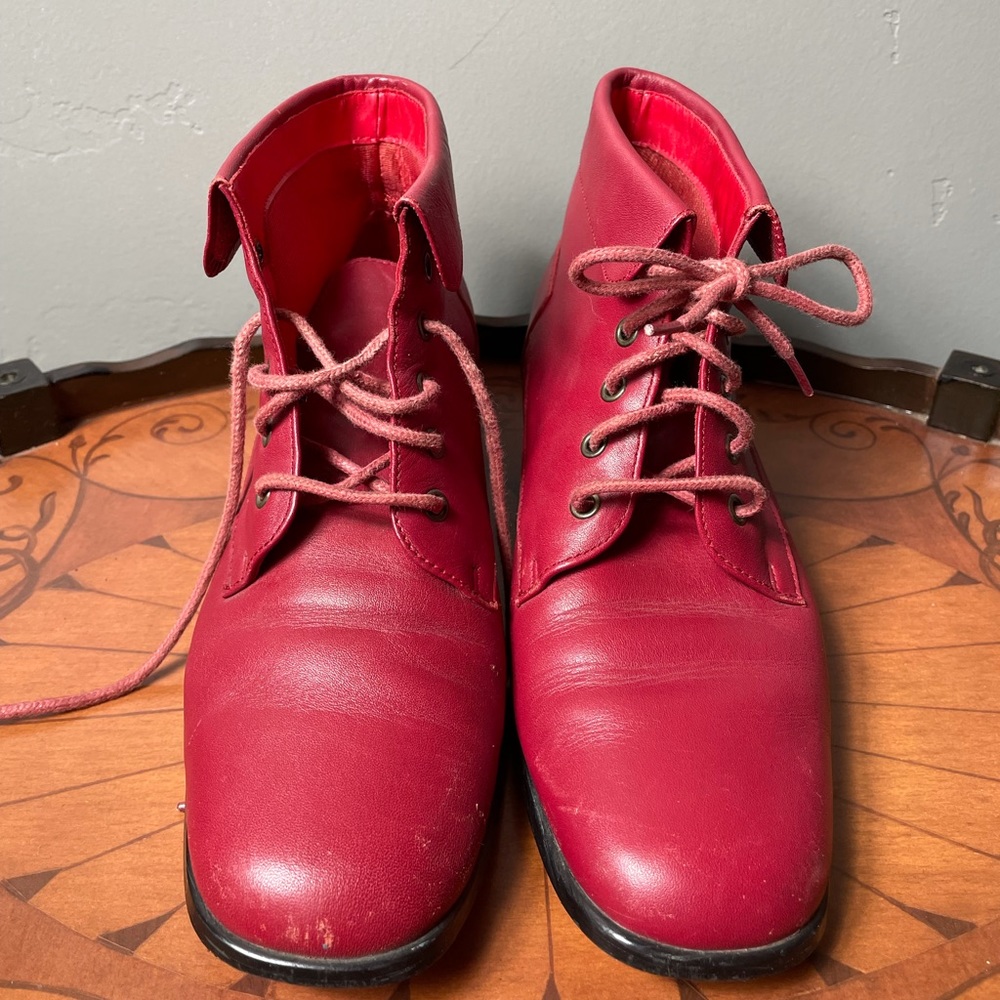 Cherry Red Granny Boots